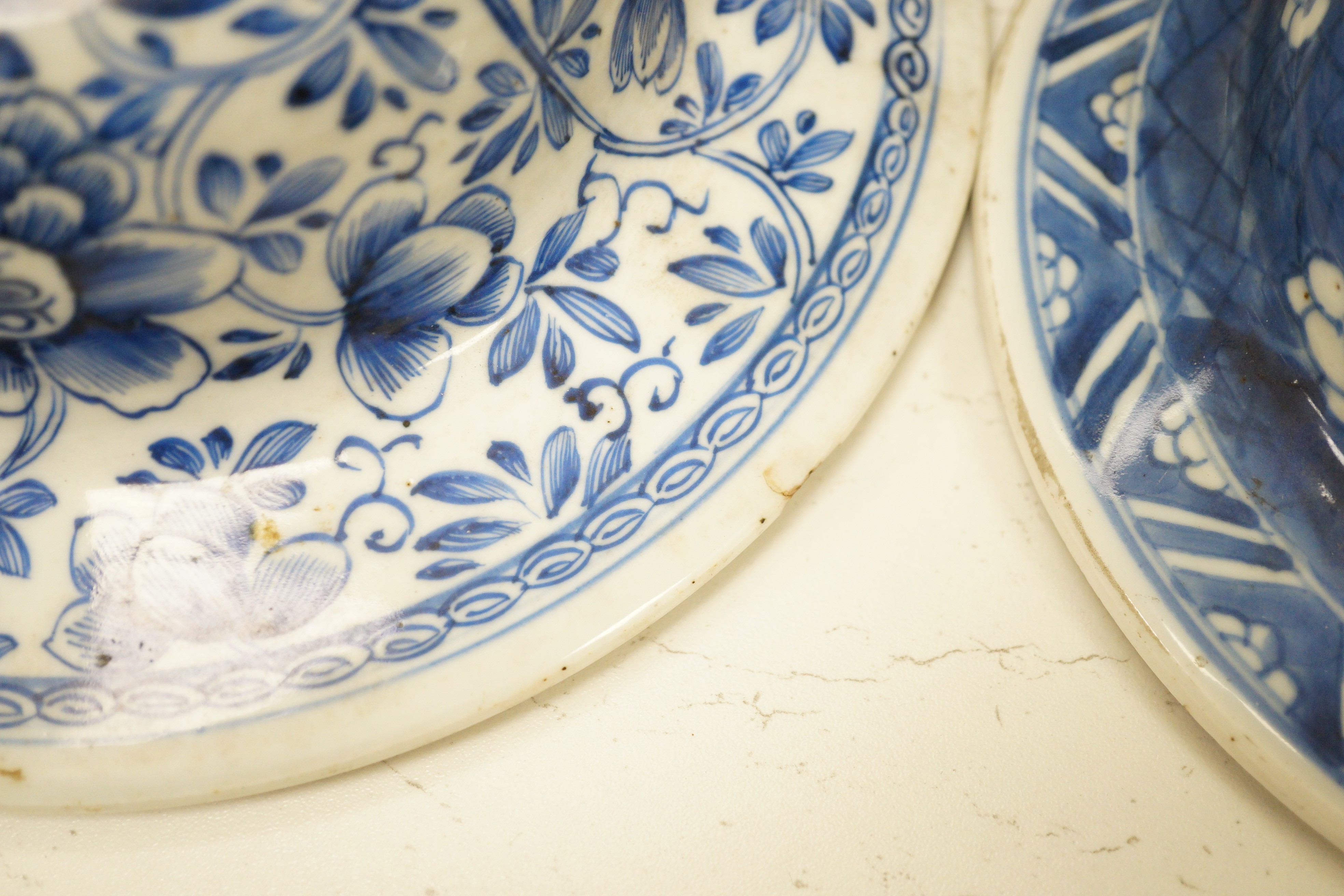 Six Chinese Kangxi blue and white vases and jar covers, largest 21.5cm diameter., Provenance - D.C.Monk & Son, former dealers based in Kensington Church Street, London W8